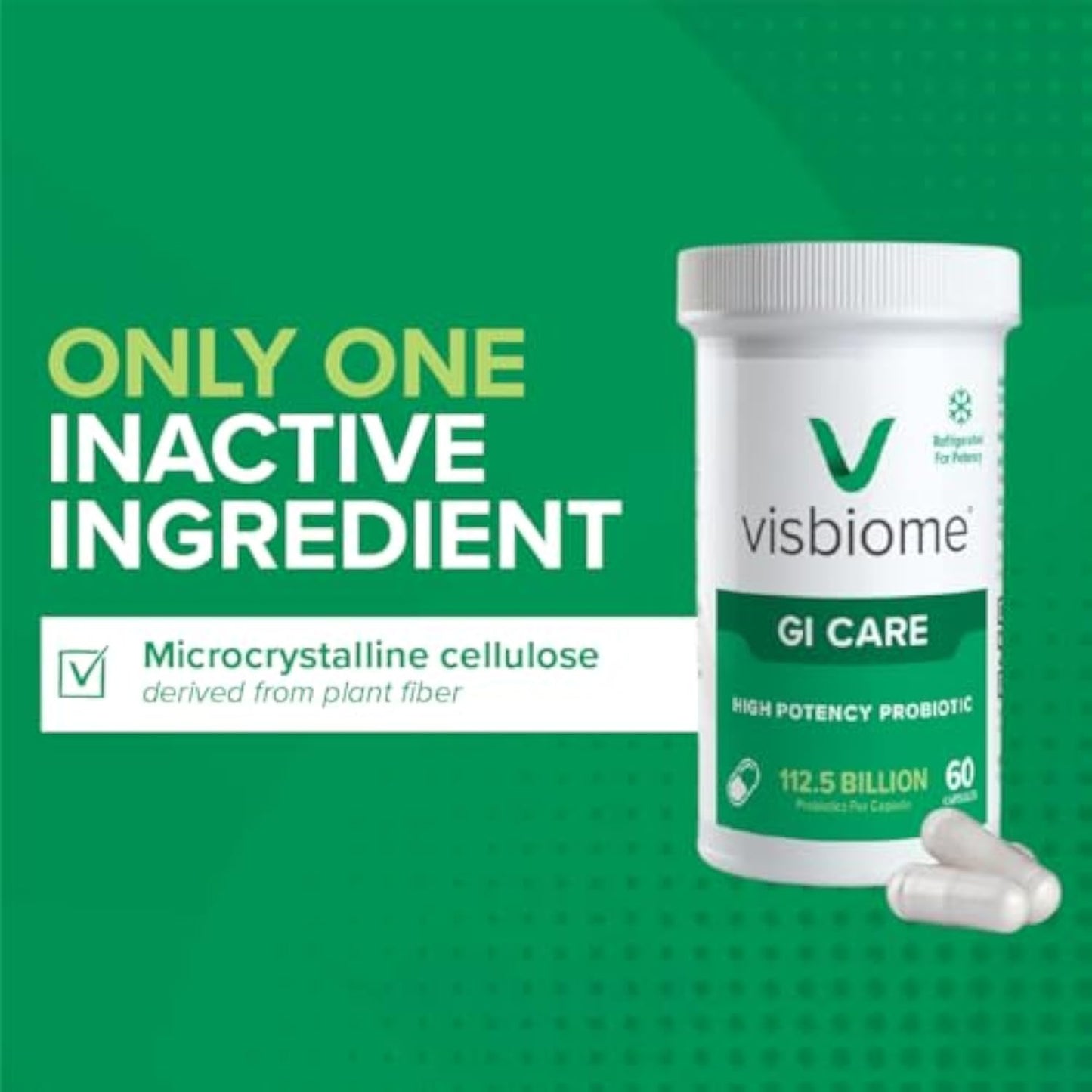Visbiome® GI Care - High Potency Probiotic - 112.5 Billion CFU Live Probiotics, Original De Simone Formulation, Made in USA, 60 Capsules.