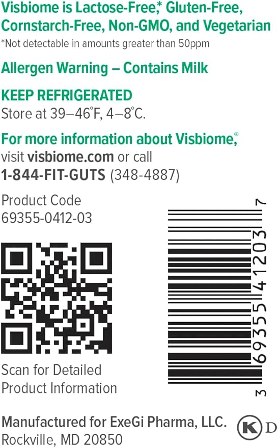 Visbiome® GI Care - High Potency Probiotic - 112.5 Billion CFU Live Probiotics, Original De Simone Formulation, Made in USA, 60 Capsules.
